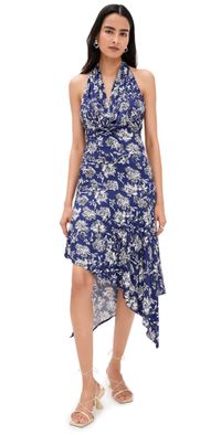 alice + olivia Dani Midi Dress BLOOMING WILD INDIGO 12