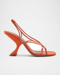 Lena Clear Leather Crisscross Slingback Sandals