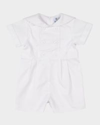 Boy's Pique One Piece Shortall, Size 3M-24M