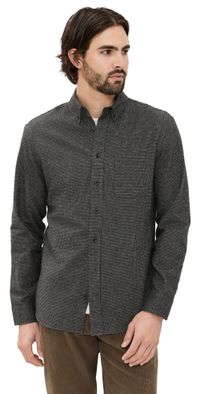Taylor Stitch Jack Houndstooth Shirt Dark Forest 42