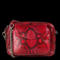 Claris Virot - Sac bandoulière en cuir imprimé - Taille Unique - Rouge