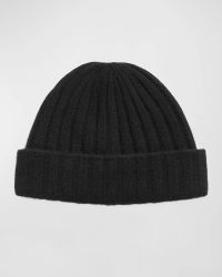 Wide-Ribbed Cashmere Beanie