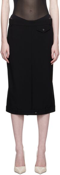 Sportmax Black Mirror-Image Midi Skirt