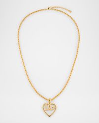 Embellished DG Logo Heart Pendant Necklace