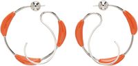 Panconesi SSENSE Exclusive Silver & Orange Kilter Hoop Earrings