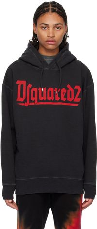 Dsquared2 Black Printed Hoodie