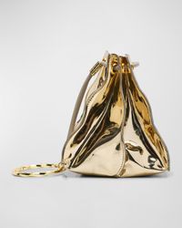 Adria Pleated Wave Metallic Pochette Crossbody Bag
