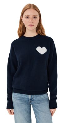 SPRWMN Cashmere Heart Logo Sweater Navy M