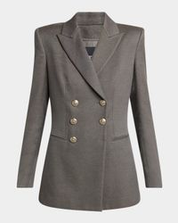 Silk Cotton Double-Breasted Blazer