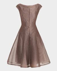 Rivet Organza Short-Sleeved Midi Dress