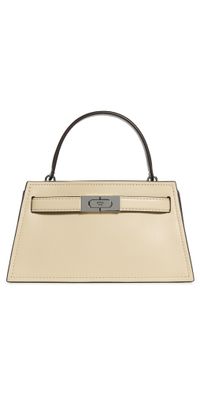Tory Burch Lee Radziwill Pebbled Top Handle Petite Bag Praline One Size