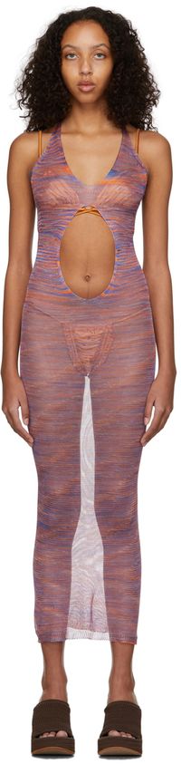 Isa Boulder Orange & Purple Pull Away Long Jelly Dress