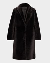 Long Reversible Shearling Coat