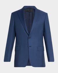 Men's Cotton Narrow Stripe Single-Breasted Sport Coat