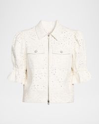 Holly Embroidered Short-Sleeve Jacket
