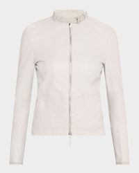 Nappa Leather & Linen Jacket