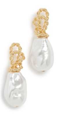 Lele Sadoughi Chateau Rope Button Earrings Pearl 100 One Size