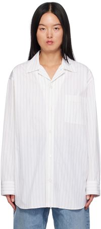 Bottega Veneta White Pinstripe Shirt