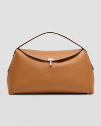 T-Lock Top Handle Bag in Pebble Grain Leather