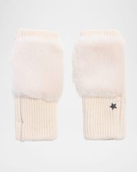 Texty Time Faux Fur Mittens