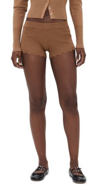 Lioness Dollhouse Knit Shorts Mocha Mousse XXL