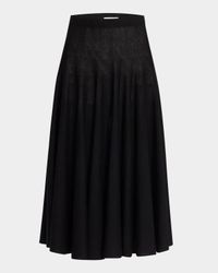 Jaliah Cotton-Linen Knit Midi Skirt