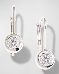 18k Diamond Bezel-Drop Earrings