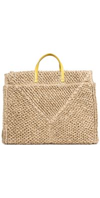 Clare V. Summer Simple Tote Dune Raffia One Size