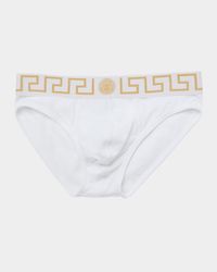 Men's Greek Key Organic Cotton Stretch Briefs