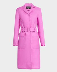 Silk Organza Belted Trench Coat