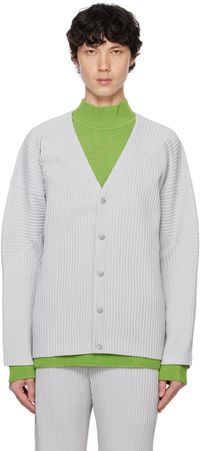 HOMME PLISSÉ ISSEY MIYAKE Gray Basics Cardigan