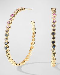 18K Starlet Hoop Earrings with Mixed Sapphires