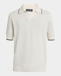 Men's Silk DG Jacquard Knit Polo Shirt