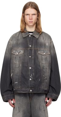 Acne Studios Black Oversized Fit Denim Jacket