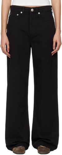 rag & bone Black 'The Logan' Mid-Rise Wide Leg Jeans