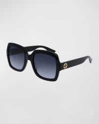 Classic Oversized Rectangular Sunglasses, Black