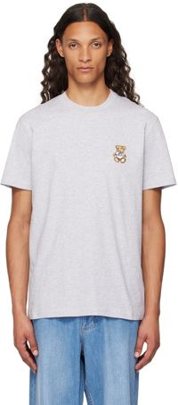 Moschino Gray Teddy Patch T-Shirt