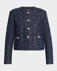 Button-Down Denim Jacquard Jacket