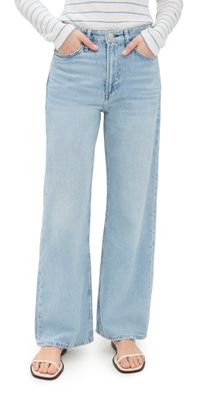 rag & bone Featherweight Logan Wide Leg Jeans Greenport 30