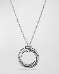 Crossover Pendant Necklace with Diamonds