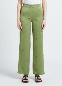 Vila - Pantalon droit à motif papillon - Taille 40 - Vert