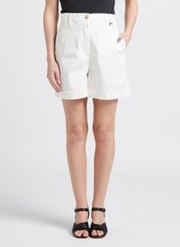 Please - Short taille haute en coton mélangé - Taille L - Blanc