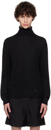 Jil Sander Black Roll Neck Turtleneck