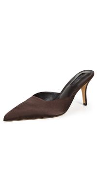 Tony Bianco Cosmic Mules Choc Satin 9