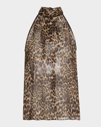 Alla Vintage Leopard-Print Halter Top