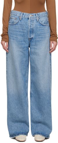 AGOLDE Blue Low Slung Baggy Jeans
