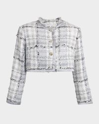 Rachel Check Eyelash Tweed Crop Jacket