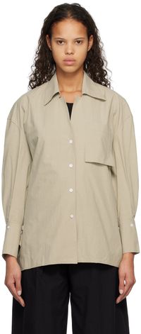 Subtle Le Nguyen Green Crinkled Shirt