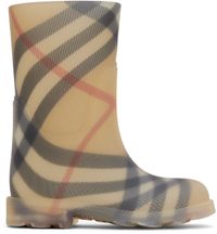 Burberry Baby Beige Check Rubber Marsh High Boots