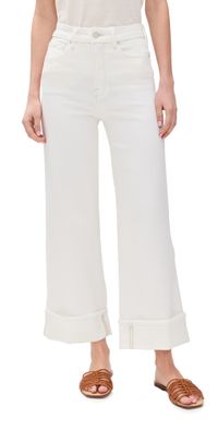 Good American Soft Tech Good Skate Wide Cropped Jeans Cloud White001 4